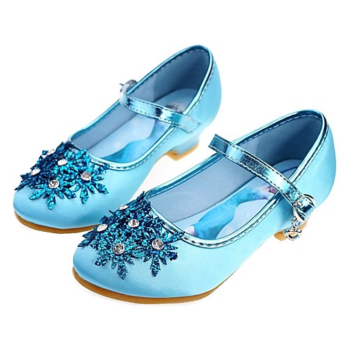 

Girls' Flower Girl Shoes / Tiny Heels for Teens / Children's Day Satin Heels Toddler(9m-4ys) / Little Kids(4-7ys) / Big Kids(7years ) Rhinestone / Beading Blue / Silver Spring / Fall / Wedding