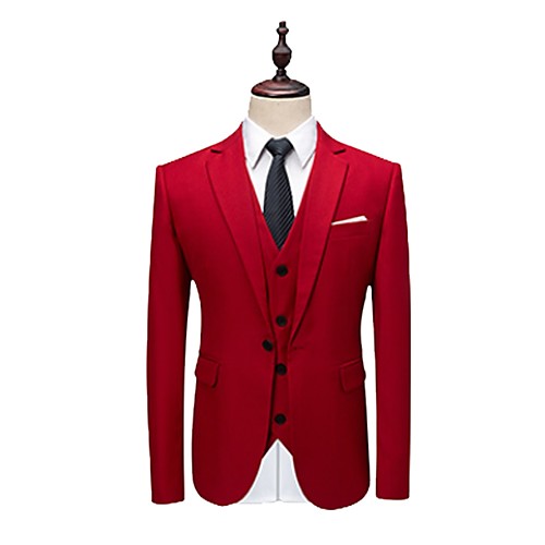

Tuxedos Tailored Fit / Standard Fit Notch Single Breasted One-button Wool / Polyester Stripes