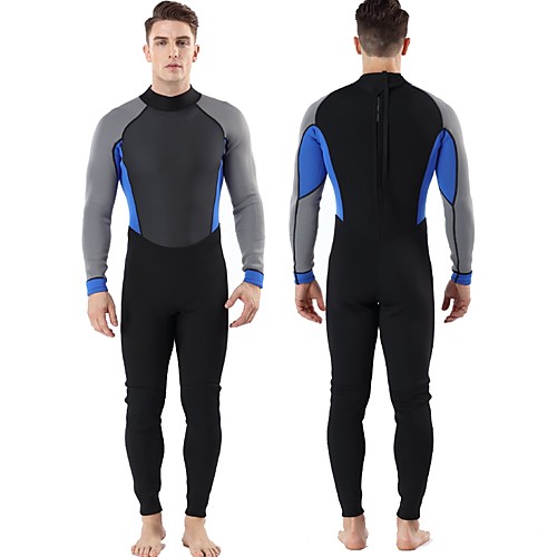 

Men's Full Wetsuit 3mm SBR Neoprene Diving Suit Windproof Anatomic Design Stretchy Long Sleeve Back Zip Solid Colored Autumn / Fall Spring Summer / Winter