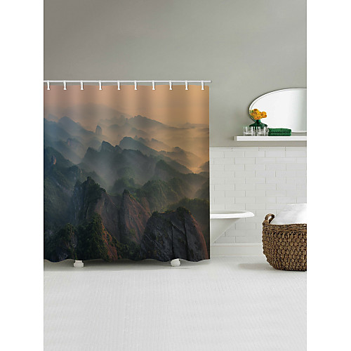 

Shower Curtains & Hooks Country Polyester Machine Made Waterproof Bathroom