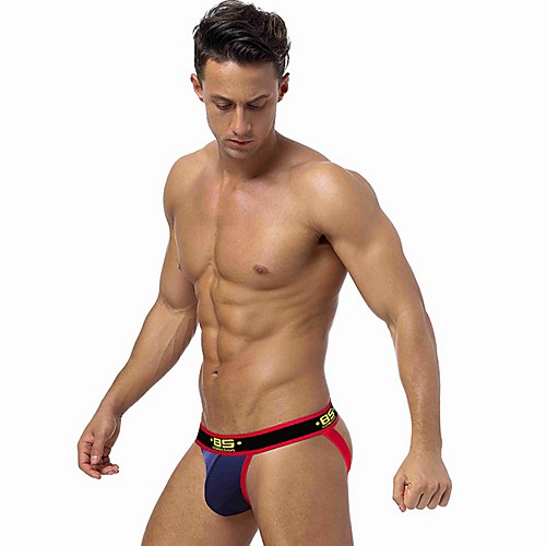 

Men's Print G-string Underwear Low Waist Light Blue Black Red M L XL