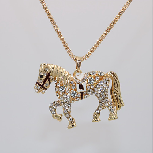 

Women's Pendant Necklace Statement Necklace Necklace Classic Horse Statement Unique Design European Trendy Gold Plated Chrome Gold 70 cm Necklace Jewelry 1pc For Carnival Masquerade Holiday Birthday