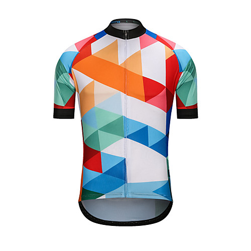 

Men's Short Sleeve Cycling Jersey White Bike Jersey Top Sports Clothing Apparel / High Elasticity