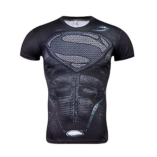 

Men's Plus Size Simulation Print T-shirt Round Neck Black