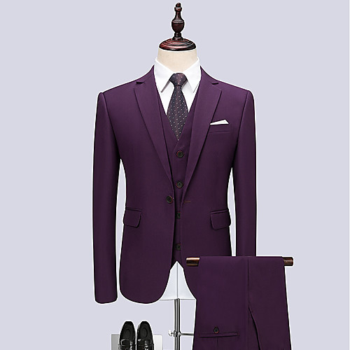 

Tuxedos Tailored Fit / Standard Fit Notch Single Breasted One-button Wool / Polyester Solid Colored