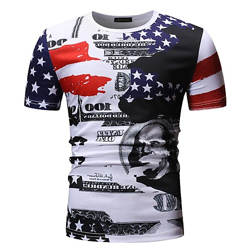 

Men's Graphic Portrait Print T-shirt Shirt Collar Red / Yellow