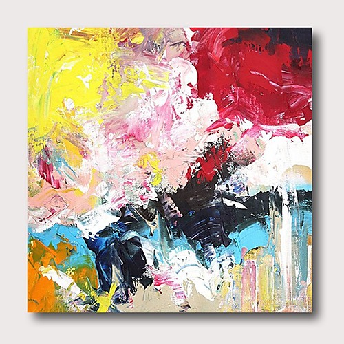 

Oil Painting Hand Painted Square Abstract Comtemporary Modern Stretched Canvas