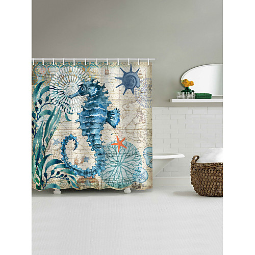 

Shower Curtains & Hooks Country Polyester Machine Made Waterproof Bathroom