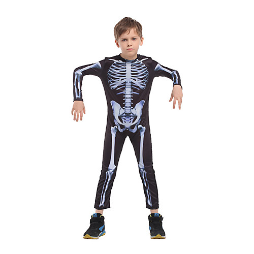 

Skeleton / Skull Cosplay Costume Kid's Boys' Outfits Halloween Halloween Masquerade Festival / Holiday Polyster Black Easy Carnival Costumes Printing / Leotard / Onesie / Leotard / Onesie
