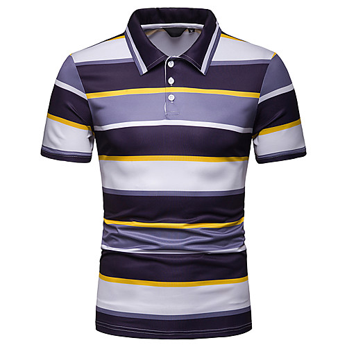 

Men's Polo Graphic Short Sleeve Daily Tops Red Yellow