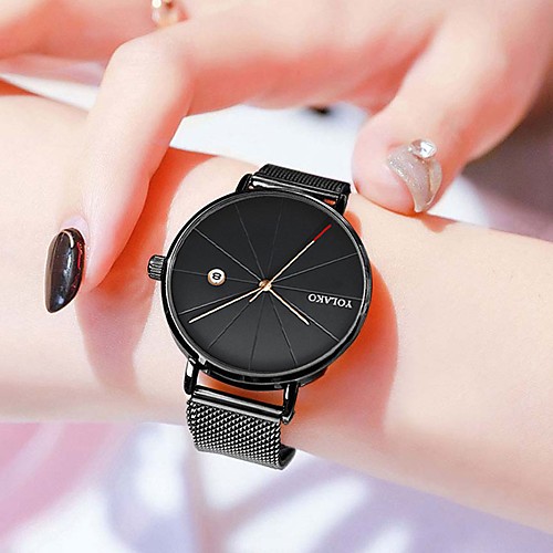 

Women's Wrist Watch Gold Watch Analog Quartz Casual Water Resistant / Waterproof Calendar / date / day / Stainless Steel