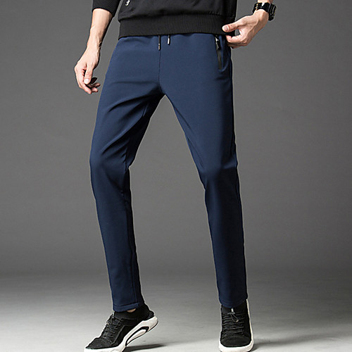 

Men's Hiking Pants Trousers Solid Color Summer Winter Outdoor Fleece Lining Breathable Quick Dry Stretchy Pants / Trousers Bottoms Dark Grey Black Dark Blue Camping / Hiking Fishing Hiking XL XXL