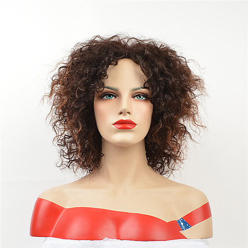 

Synthetic Wig Curly Asymmetrical Wig Short Medium Auburn Synthetic Hair 12 inch Women's Party Brown