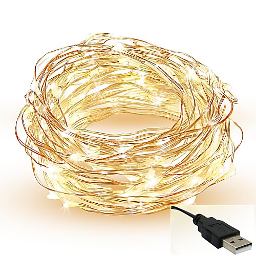 

5m String Lights 50 LEDs SMD 0603 Warm White White Red Cuttable Party Decorative 5 V IP65