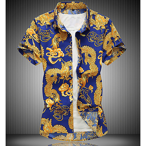 

Men's Plus Size Animal Slim Shirt Black / Blue