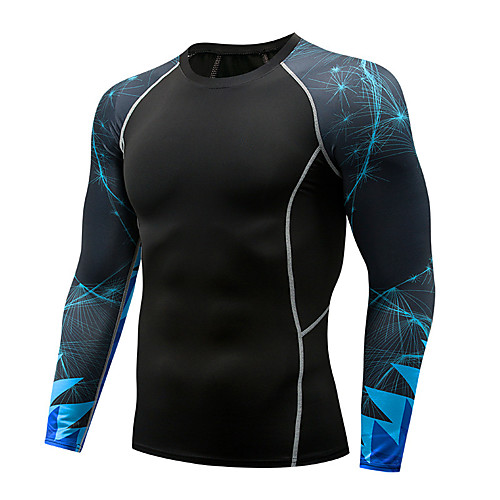 

Men's Compression Shirt Long Sleeve Compression Base Layer T Shirt Top Plus Size Lightweight Breathable Quick Dry Soft Sweat-wicking Dark Grey Navy RedBlue Nylon Winter Road Bike Fitness Mountain