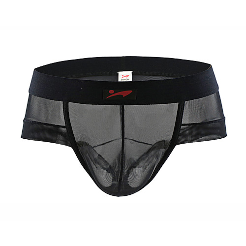 

Men's Mesh Briefs Underwear - EU / US Size Low Waist Black White Yellow S M L