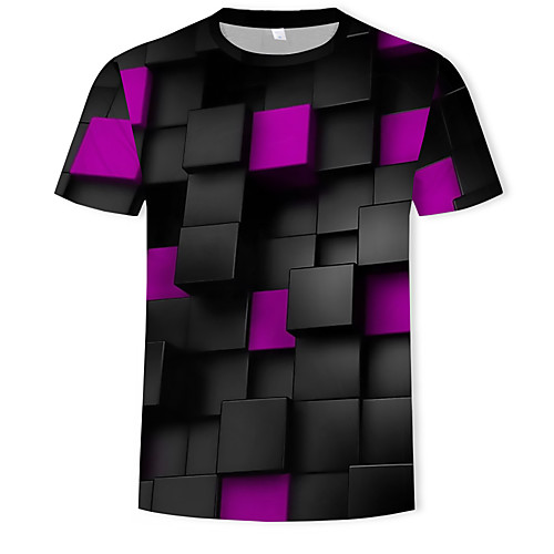 

Men's 3D Graphic Print T-shirt Round Neck Rainbow