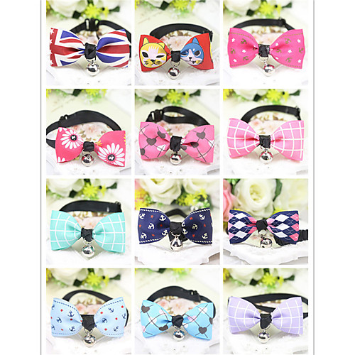 

Dogs Cats Tie / Bow Tie Dog Clothes Random Color Costume Polyester Plaid / Check Geometic Bowknot Bow Adjustable