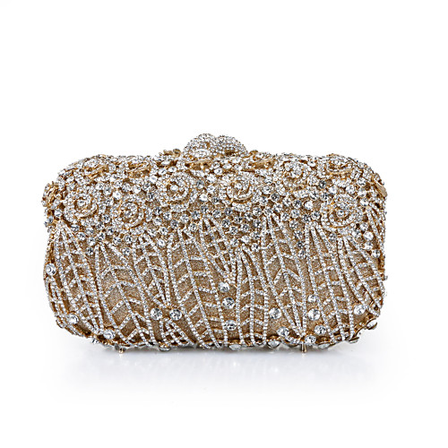 

Women's Crystals / Hollow-out Alloy Evening Bag Floral / Botanical Black / Red black / Sky Blue / Fall & Winter