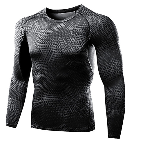 

Men's Compression Shirt Long Sleeve Compression Base layer T Shirt Top Plus Size Lightweight Breathable Quick Dry Soft Sweat-wicking Black Sky Blue Red Fleece Spandex Winter Road Bike Mountain Bike