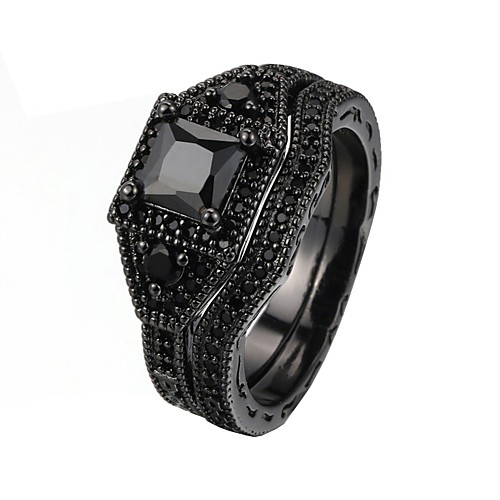 

Women's Ring 2pcs Black Purple Alloy Engagement Gift Jewelry Lovely
