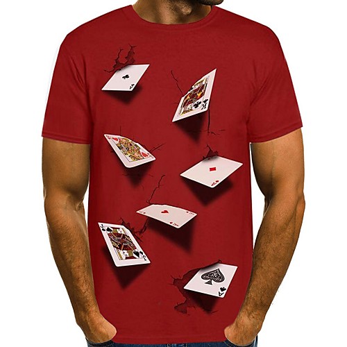 

Men's Graphic Simulation T-shirt Daily Round Neck Black / Blue / Red / Gray / Long Sleeve