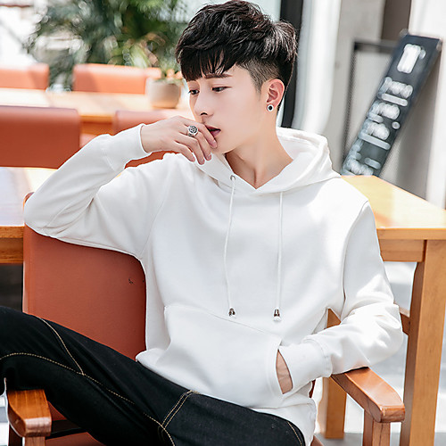 

Men's Sweatshirt Outdoor Windproof Breathable Quick Dry Top Cotton N / A Casual Indoor School White Black Red Grey Dark Navy / Athleisure