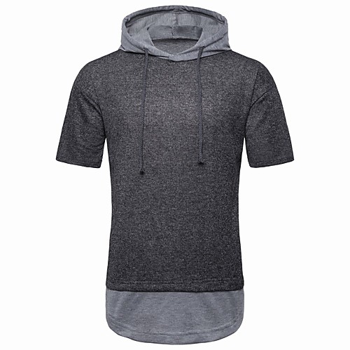 

Men's T shirt Solid Colored Color Block Patchwork Tops Light gray Dark Gray