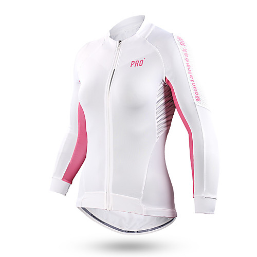 

Mountainpeak Women's Long Sleeve Cycling Jersey Winter Polyester Pink White Patchwork Bike Jersey Top Mountain Bike MTB Road Bike Cycling Breathable Quick Dry Moisture Wicking Sports Clothing Apparel