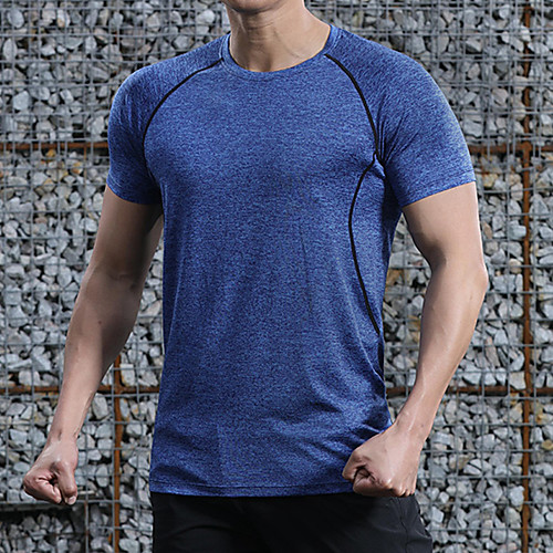 

Men's Hiking Tee shirt Short Sleeve Outdoor UV Resistant Breathable Quick Dry Sweat-Wicking Tee / T-shirt Top Autumn / Fall Spring POLY Crew Neck Running Camping / Hiking Exercise & Fitness Dark Grey