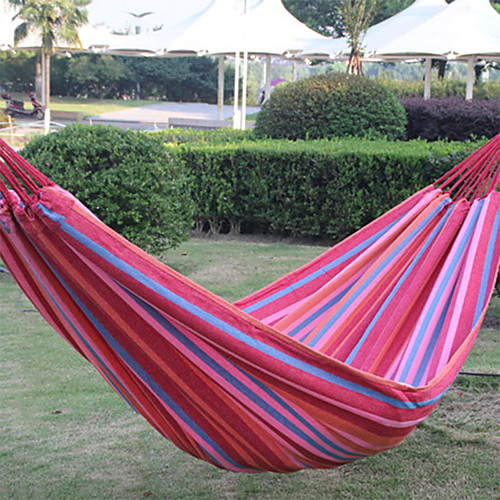 

Camping Hammock Outdoor Flexible Folding Canvas for 1 person Camping Team Sports Stripes - Red and White Titanium Red / White 300150 cm