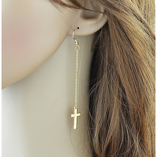 

Women's Drop Earrings Hanging Cross Earrings Criss Cross Cross Stylish Simple Earrings Jewelry Gold / Silver For Daily 1 Pair