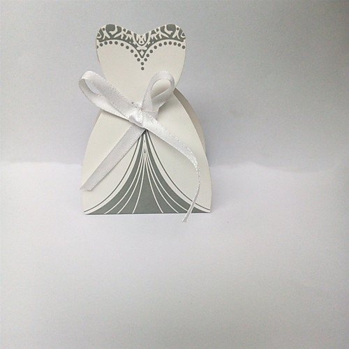 

irregular Card Paper Favor Holder with Sashes / Ribbons Favor Boxes - 10pcs