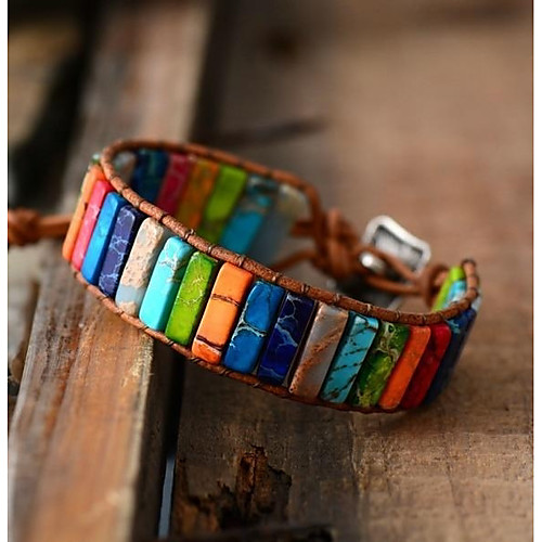 

Men's Women's Loom Bracelet Wide Bangle Braided Rainbow Luxury energy Leatherette Bracelet Jewelry Rainbow For Wedding Daily Holiday Promise