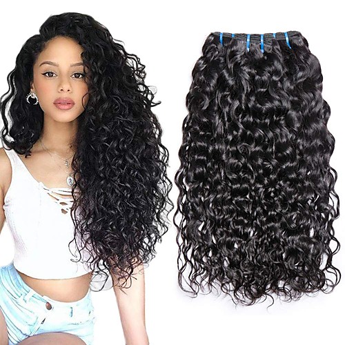 

3 Bundles Brazilian Hair Water Wave Remy Human Hair 150 g Natural Color Hair Weaves / Hair Bulk Extension Human Hair Extensions 8-28 inch Natural Color Human Hair Weaves Classic Easy dressing Best