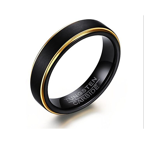

Men's Ring 1pc Black Tungsten Steel Round Stylish Gift Festival Jewelry Classic Joy Cool