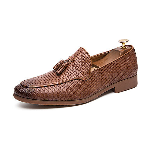 

Men's Spring & Summer / Fall & Winter Casual / British Daily Party & Evening Loafers & Slip-Ons Walking Shoes Faux Leather Breathable Non-slipping Wear Proof Light Brown / Black / Tassel