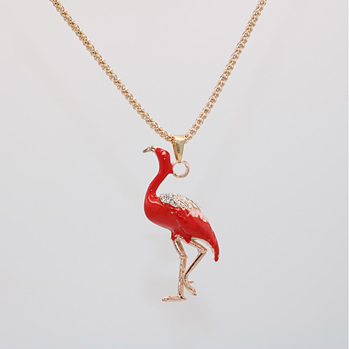 

Women's Pendant Necklace Necklace Long Necklace Classic Animal Flamingo Unique Design Trendy Fashion Modern Chrome Rose Gold Plated Red Rose Gold 70 cm Necklace Jewelry 1pc For Gift Holiday Bikini