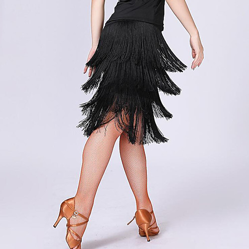 

Latin Dance Skirts Tassel Women's Training Performance High Spandex Polyester