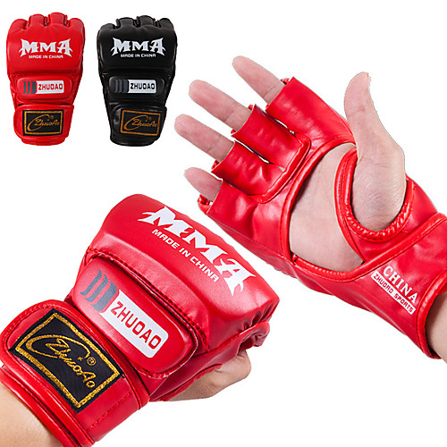 

Boxing Bag Gloves Pro Boxing Gloves Boxing Training Gloves For Taekwondo Martial Arts MMA Grappling Fingerless Gloves Protective PU Men Women - Red Black