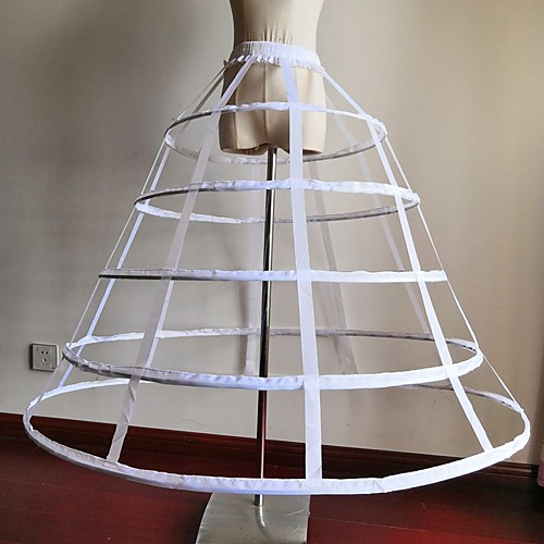 

Bride Classic Lolita 1950s Layered Dress Petticoat Hoop Skirt Crinoline Women's Girls' Cotton Costume Black / White Vintage Cosplay Wedding Party Princess