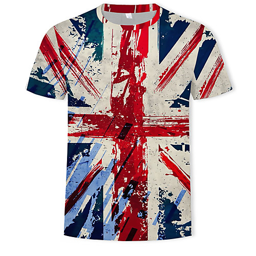 

Men's Cartoon Print T-shirt Street chic Punk & Gothic Daily Club Round Neck Red / Short Sleeve