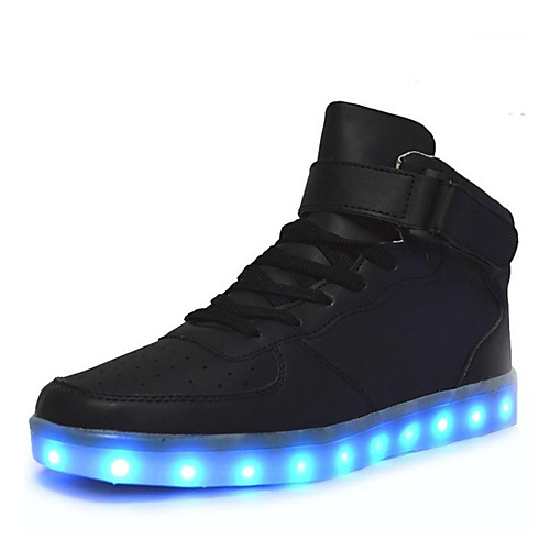 

Men's Comfort Shoes Light Up Shoes Fall / Winter Sporty / Casual Daily Outdoor Sneakers Walking Shoes PU Breathable Wear Proof Red / White / Black