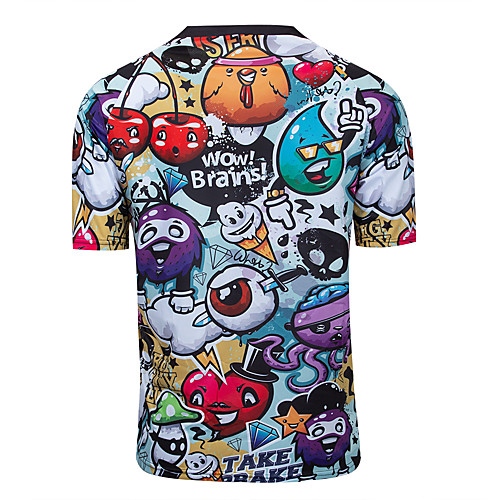 

Men's Short Sleeve Cycling Jersey Downhill Jersey Dirt Bike Jersey Titanium Cartoon Bike Jersey Top Mountain Bike MTB Road Bike Cycling Breathable Quick Dry Sweat-wicking Sports Clothing Apparel