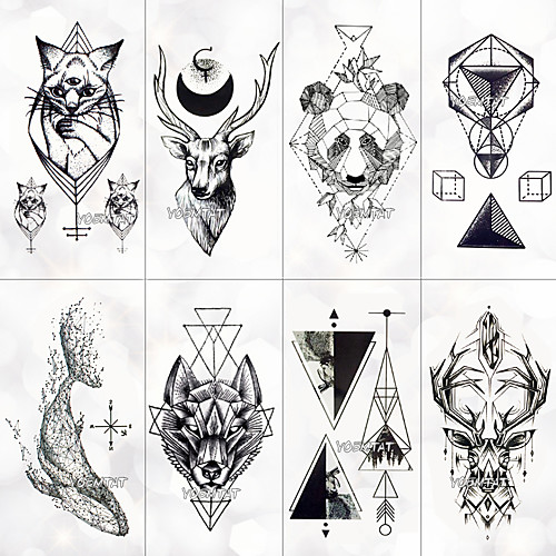 

8 pcs Temporary Tattoos Water Resistant / Best Quality Face / Hand / brachium Tattoo Stickers