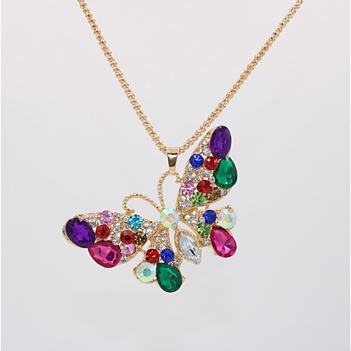 

Women's Pendant Necklace Statement Necklace Necklace Classic Butterfly Animal Unique Design Trendy Fashion Modern Gold Plated Chrome Rainbow 70 cm Necklace Jewelry 1pc For Carnival Holiday Club