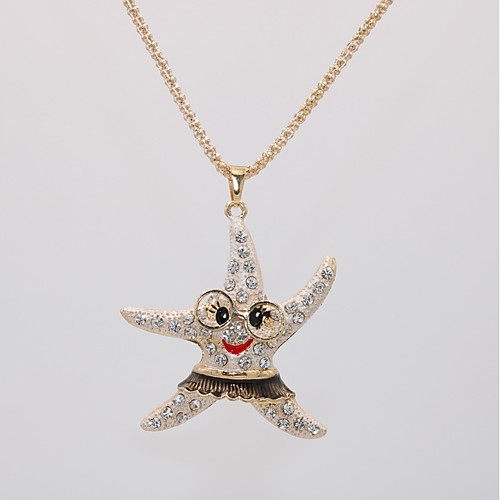 

Women's Pendant Necklace Necklace Long Necklace Geometrical Animal Starfish Unique Design Trendy Fashion Modern Gold Plated Chrome White Pink Light Blue 70 cm Necklace Jewelry 1pc For Carnival