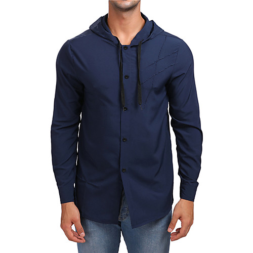 

Men's Shirt Solid Colored Patchwork Tops White Black Red