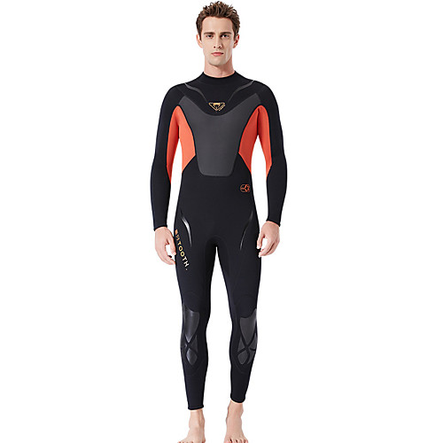 

Men's Full Wetsuit 3mm SCR Neoprene Diving Suit Quick Dry High Elasticity Long Sleeve Back Zip Patchwork Autumn / Fall Spring Summer / Winter / Stretchy